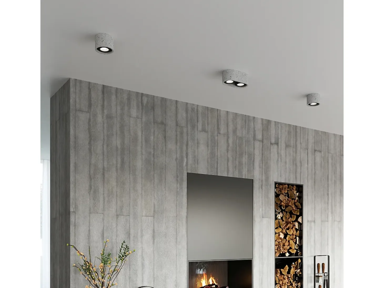 Downlight a plafone Round Flush Grigio chiaro GU10 Focos empotrables de superficie Redondos Empotrado Gris Claro GU10
