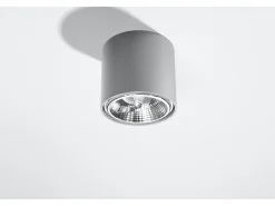 Downlight a plafone Round Flush Grigio chiaro GU10 Focos empotrables de superficie Redondos Empotrado Gris Claro GU10