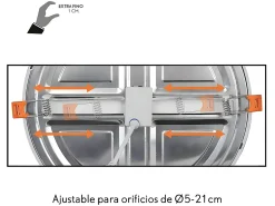 Downlight Con Corte Ajustable 5-21cm 20w Lejania De Empotrar