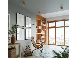 Downlight da superficie Flush Light in legno naturale E27 Focos empotrables de superficie Flush Light Madera natural E27