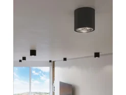 Downlight da superficie Round Flush Light Nero GU10 Focos empotrables de superficie Foco empotrado redondo Negro GU10