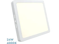 Downlight De Superficie Selenita Blanco Cuadrado 24w 4000k