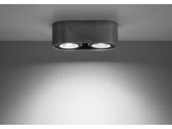Downlight doppi da superficie ovale grigio GU10 Downlights dobles de superficie ovalada gris GU10