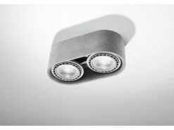 Downlight doppi da superficie ovale grigio GU10 Downlights dobles de superficie ovalada gris GU10