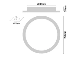 Downlight LED Ultraslim Empotrable Redondo 15W 1100lm Ø20,5cm 4000K Aluminio 1Primer Leader