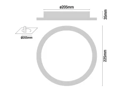 Downlight LED Ultraslim Empotrable Redondo 26W 2400lm Ø21cm 4000K Aluminio 7hSevenOn