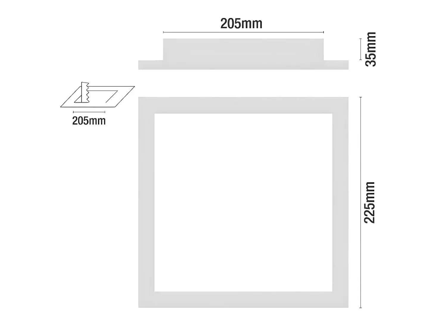 Downlight LED Ultraslim Empotrable Cuadrado 15W 1100lm 20.5x20.5cm 4000K Aluminio 7hSevenOn LED
