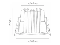 Downlight LED 25W Circular HOTEL Corte Ø 145 mm VisualConfort UGR11 5000K Blanco Frío