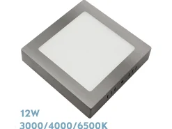 Downlight Niquel Cuadrado Gabro Led 12w 3000k-4000k-6500k