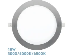 Downlight Redondo Modelo Silex Led Niquel 18w 3000-4000-6500k