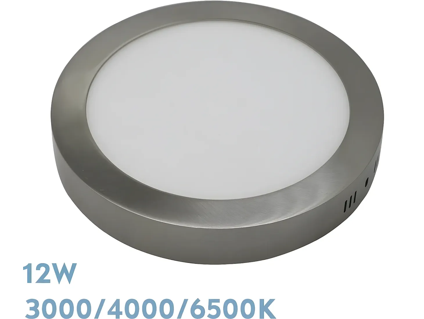 Downlight Redondo Niquel Diorita 12w 3000k-4000k-6500k