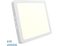 Downlight Superficie Selenita Blanco Cuadrado 6w 4000k