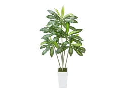 Dracaena Artificial SucceBuy, 1,8 m, Planta Artificial Tropical en Maceta Blanca, Falso Árbol Tropical, Planta Falsa Hojas Polietileno para Salón