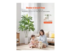 Dracaena Artificial SucceBuy, 1,8 m, Planta Artificial Tropical en Maceta Blanca, Falso Árbol Tropical, Planta Falsa Hojas Polietileno para Salón