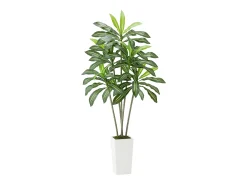 Dracaena Artificial SucceBuy, 1,8 m, Planta Artificial Tropical en Maceta Blanca, Falso Árbol Tropical, Planta Falsa Hojas Polietileno para Salón