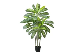 Dracaena Artificial SucceBuy, 1,5 m, Planta Artificial Tropical en Maceta Blanca, Falso Árbol Tropical, Planta Falsa Hojas Polietileno para Salón, Oficina