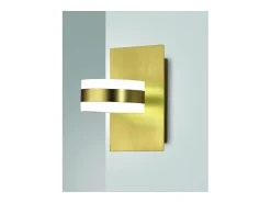 Dunk - Lámpara de pared redonda Fabas Luce de 2 luces - Aplique LED regulable de 16 W - Latón satinado