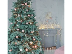 ECD Germany Luces navideñas 2016 LEDs 14,5m blanco cálido guirnalda luminosa impermeable interior/exterior IP44 iluminación para árbol de navidad