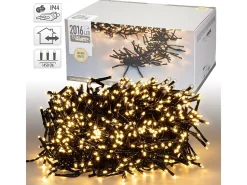 ECD Germany Luces navideñas 2016 LEDs 14,5m blanco cálido guirnalda luminosa impermeable interior/exterior IP44 iluminación para árbol de navidad