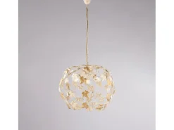 Edera - Lámpara de araña marfil y oro antiguo con cristal de strass, 3 luces Ø50 cm