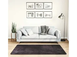 Elsje Alfombra lavable antideslizante gris antracita 80x150 cm