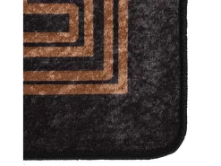 Elsje Alfombra lavable antideslizante negro y dorado 80x150 cm