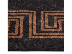 Elsje Alfombra lavable antideslizante negro y dorado 80x150 cm