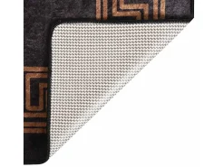 Elsje Alfombra lavable antideslizante negro y dorado 80x150 cm