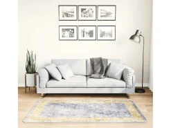 Elsje Alfombra lavable antideslizante gris 80x150 cm