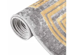 Elsje Alfombra lavable antideslizante gris 80x150 cm