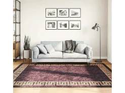 Elsje Alfombra lavable antideslizante negro y dorado 160x230 cm
