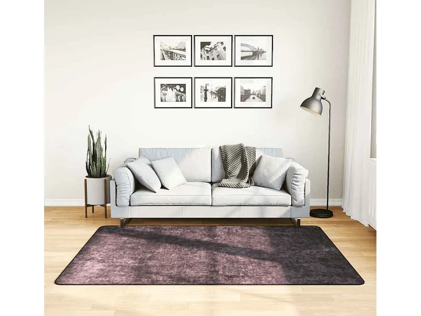 Elsje Alfombra lavable antideslizante gris antracita 120x180 cm