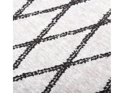 Elsje Alfombra lavable antideslizante negro y blanco 80x150 cm