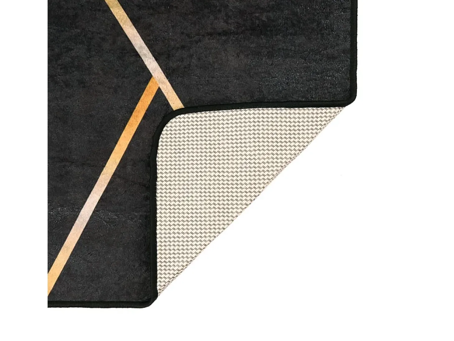 Elsje Alfombra lavable antideslizante negro y dorado 160x230 cm