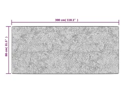 Elsje Alfombra lavable antideslizante gris 80x300 cm