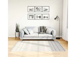 Elsje Alfombra lavable antideslizante negro y blanco 120x180 cm
