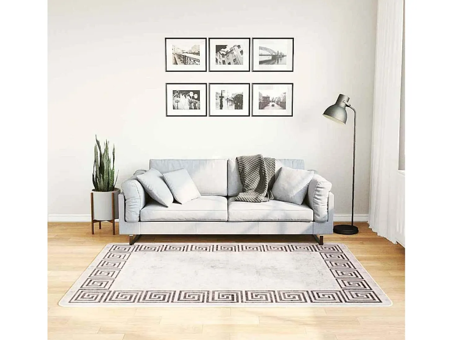 Elsje Alfombra lavable antideslizante beige claro 120x180 cm