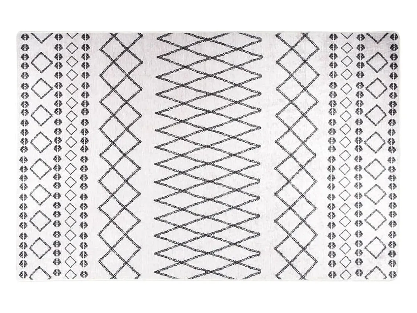 Elsje Alfombra lavable antideslizante negro y blanco 160x230 cm