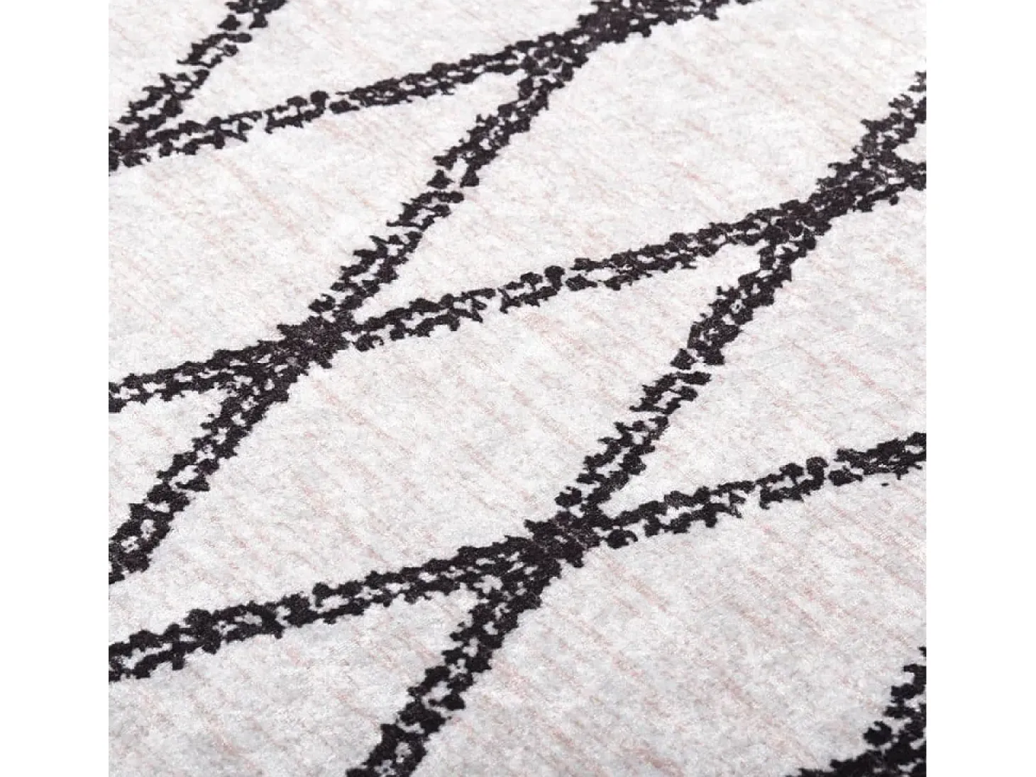Elsje Alfombra lavable antideslizante negro y blanco 160x230 cm
