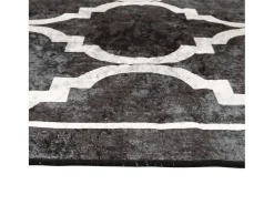 Elsje Alfombra lavable antideslizante negro y blanco 160x230 cm
