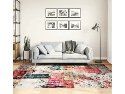 Elsje Alfombra lavable patchwork antideslizante multicolor 160x230 cm