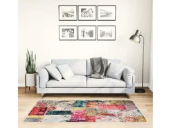 Elsje Alfombra lavable patchwork antideslizante multicolor 80x150 cm