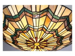 Elstead Alcott 2 Light Tiffany Flush Mount - Bronsfinish, E27