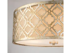 Elstead Arabella 3 Ljus Stort Runt Tak Duo-Mount Pendel Guld, E27