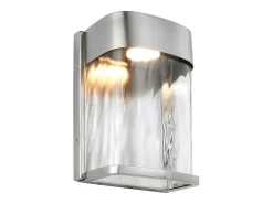 Elstead Bennie LED 1 Ljus Utomhus Liten Vägglampa Målad Borstad Stål IP44