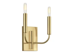 Elstead Brianna 2 ljus vägglampa, polerad mässing, E14