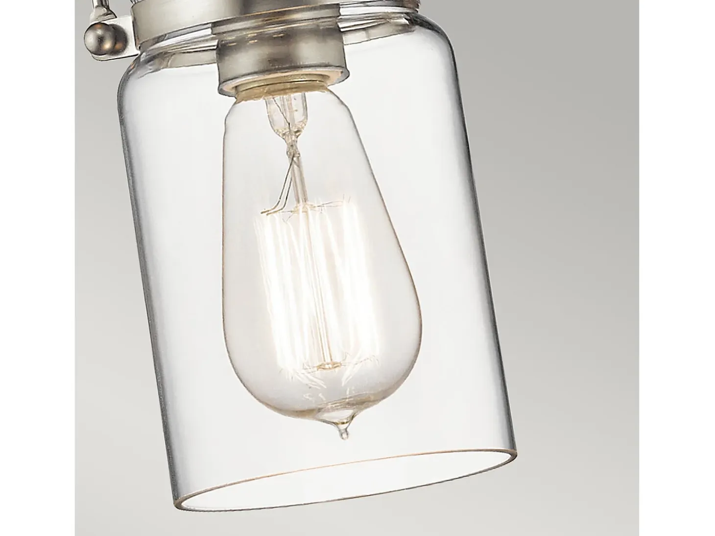 Elstead Brinley 1 Light Ceiling Mini Pendel Borstad Nickel, E27