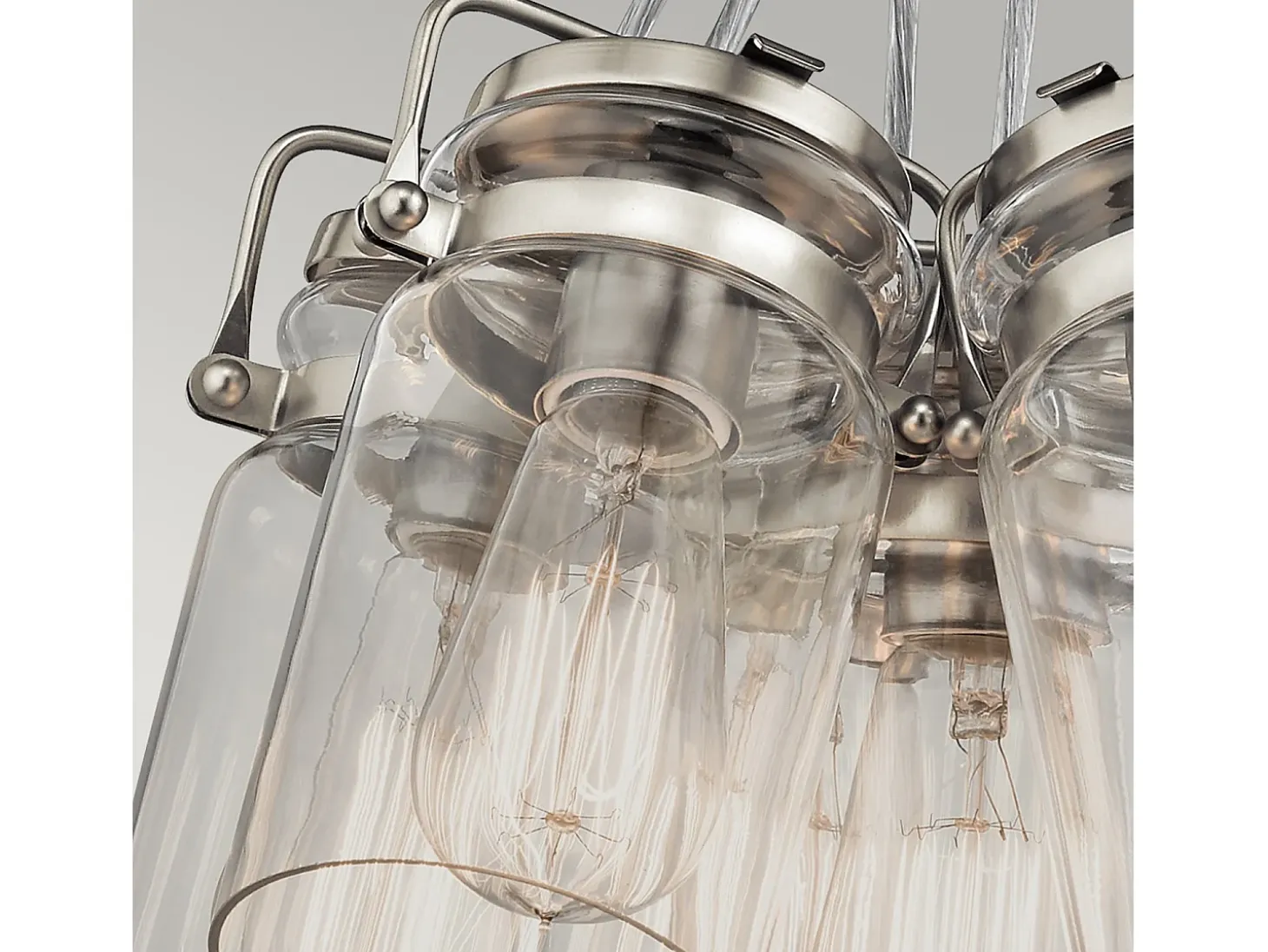 Elstead Brinley 6 Light Cluster Pendel Borstad Nickel, E27