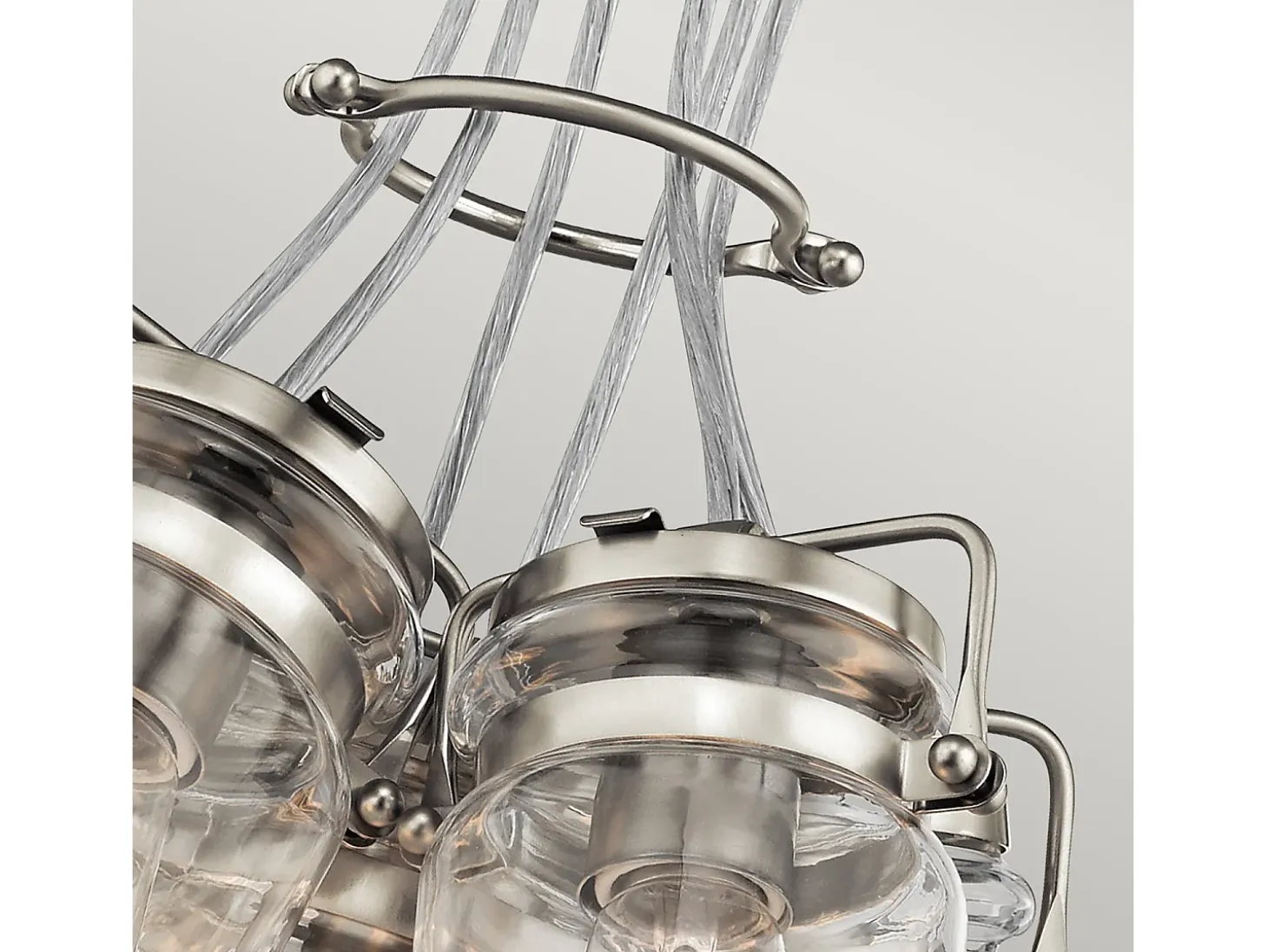 Elstead Brinley 6 Light Cluster Pendel Borstad Nickel, E27