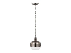 Elstead Cadence 1 Light Dome Tak Mini Pendel polerad nickel, borstat stål, E27